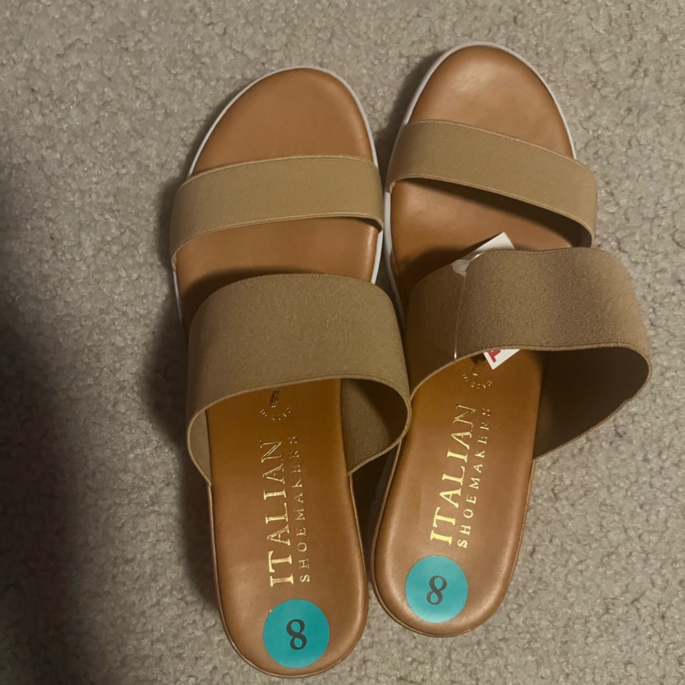 Italian Shoemakers Tan Slide Sandals